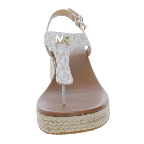 Michael Kors Women's Laney Thong Espadrille Wedge Sandals Cream Size 7 1/2 - Picture 3 of 3